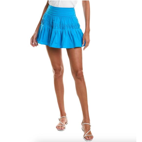 (S) $265 NWT Ramy Brook Kimmy Mini Skirt in 'Lake' Blue - Picture 1 of 6